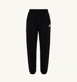 Black Autry Tennis Pants Contrast Piping | UHOPXG301