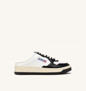 Black / White Autry Medalist Sabot Sneakers Leather | WLIEXY132