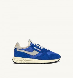 Blue Autry Reelwind Low Sneakers Nylon Suede | IYOTNW328