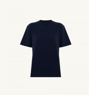 Blue Autry T-shirt Cotton Jersey Logo | STGDZE612