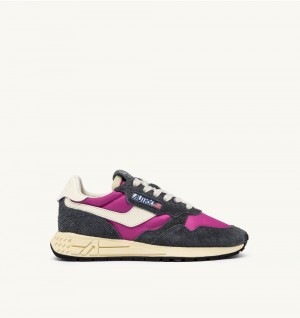 Fucsia Autry Reelwind Low Sneakers Fuchsia Nylon Suede | HGXDFE543