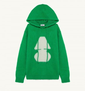 Green Autry Hoodie Wool Knit | BGPODZ653