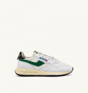 Green / Black Autry Reelwind Low Sneakers Nylon Leather | PZFMIK396