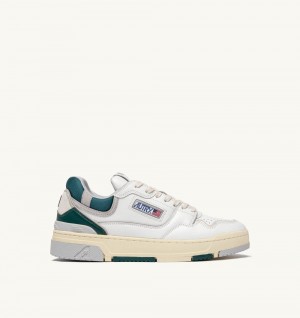 Green / White Autry Clc Low Sneakers Leather Vapor Suede | XZGLRW297