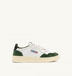 Green / White Autry Medalist Low Sneakers Military Suede Leather | XFYHJC065