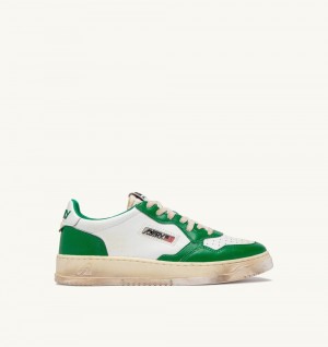 Green / White Autry Medalist Low Super Vintage Sneakers Leather | CAIQYG839