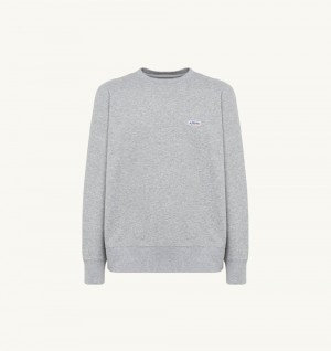 Grey Autry Crew Neck Sweatshirt Melange Cotton | WZTXGA419