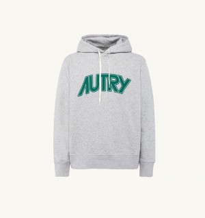 Grey Autry Hooded Sweatshirt Melange Cotton | EMIBLU706