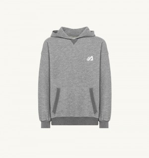 Grey Autry Hooded Sweatshirt Melange Cotton | MPFEXY317