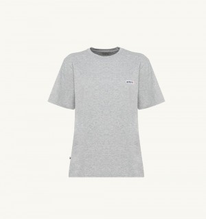 Grey Autry Label T-shirt Melange Cotton Jersey | FSBLRN689