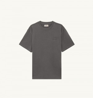 Grey Autry Loose-fit T-shirt Heavy Cotton | FKCDTZ491