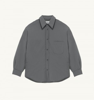 Grey Autry Shirt Jacket Padded Nylon | ASMEYJ425