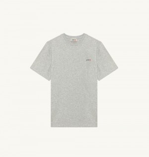 Grey Autry T-shirt Cotton Label | ZXKUFA253