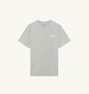 Grey Autry T-shirt Cotton Printed Logo | CVFILN472