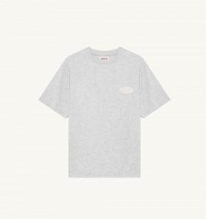 Grey Autry T-shirt Cotton Printed Logo | MOXINJ529