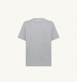 Grey Autry T-shirt Melange Cotton Jersey Logo | BDIRCF193