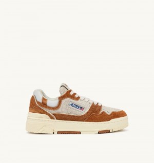 Marrone Autry Clc Low Sneakers Cream Terracotta Leather Mesh | QLBPUI812