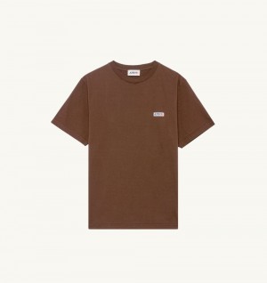 Marrone Autry T-shirt Cotton Label | UMLYFK874