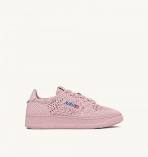 Pink Autry Easeknit Medalist Low Sneakers Fabric | DTXYJP168