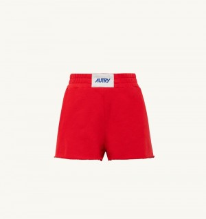 Red Autry Shorts Jersey Di Rosso Cotton | QMHKIC934