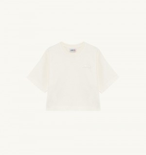 White Autry Boxy T-shirt Heavy Cotton | CYEZLA817