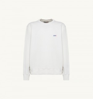 White Autry Crew Neck Sweatshirt Cotton | VARBNI437