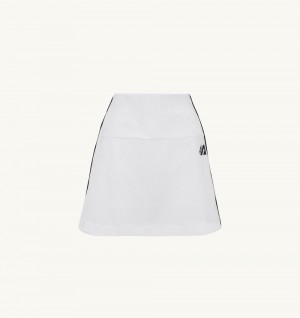 White Autry Golf Skirt Contrast Piping | BOFXAS678