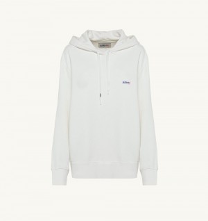 White Autry Hooded Sweatshirt Cotton Jersey | WXHEVC465