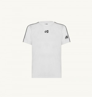 White Autry Tennis T-shirt Contrast Piping | SIALMK518