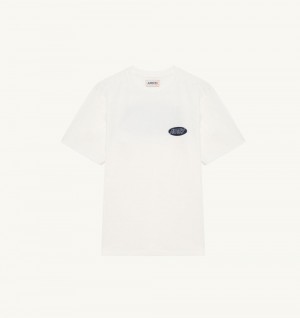 White Autry T-shirt Cotton Printed Logo | XSZQYU218