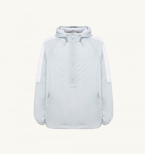 White / Blue Autry Anorak Jacket Nylon | JCRTMD136