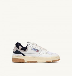 White / Blue Autry Clc Sneakers Leather | MNBHXV391