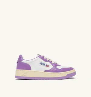 White / Purple Autry Medalist Low Sneakers Leather | QRYVLE528