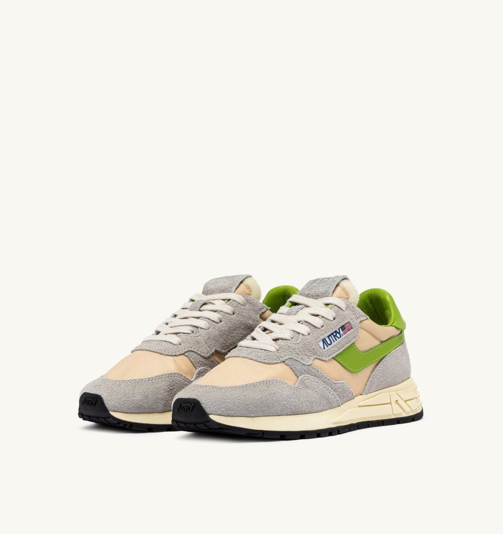 Beige Autry Reelwind Low Sneakers Nylon Suede | FGUREW379