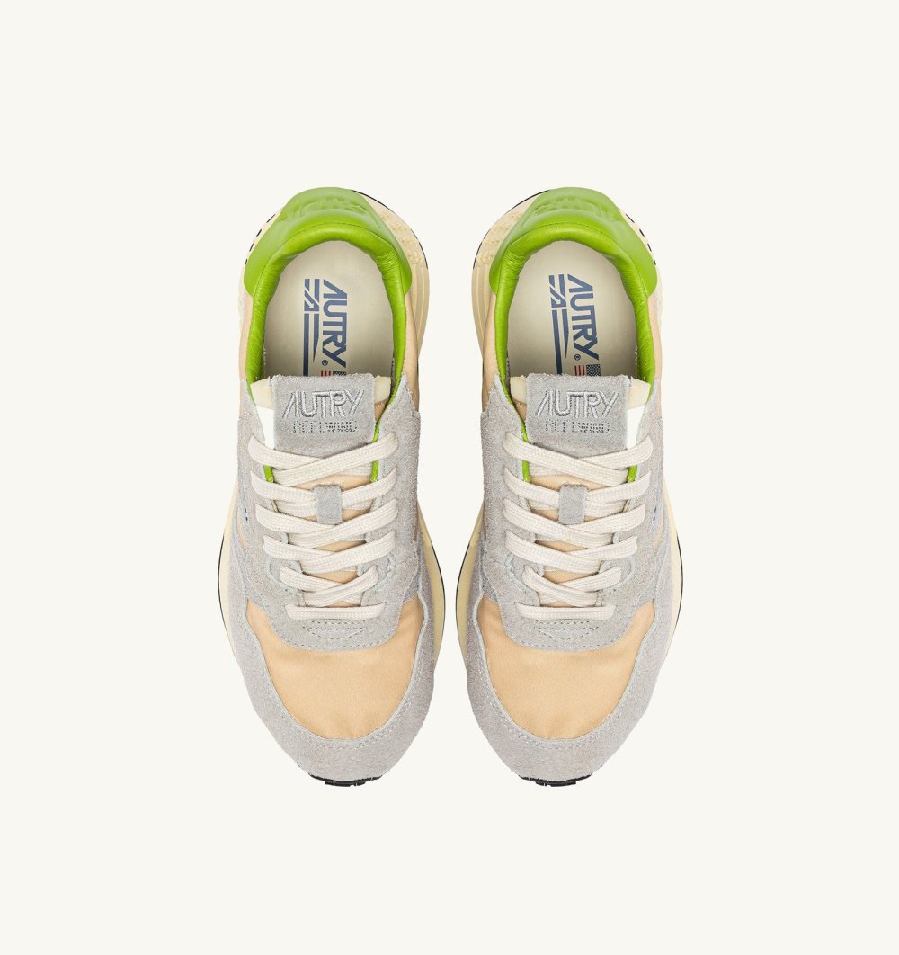 Beige Autry Reelwind Low Sneakers Nylon Suede | FGUREW379