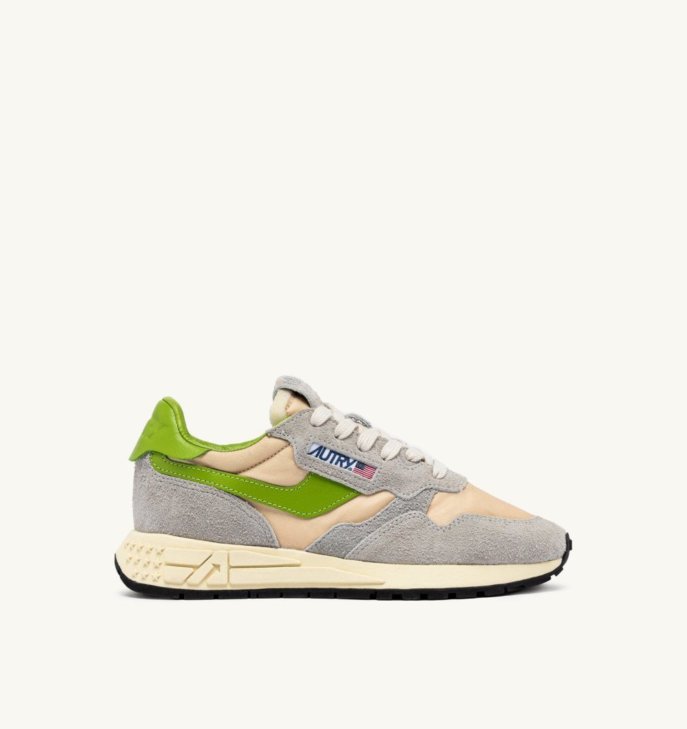 Beige Autry Reelwind Low Sneakers Nylon Suede | FGUREW379