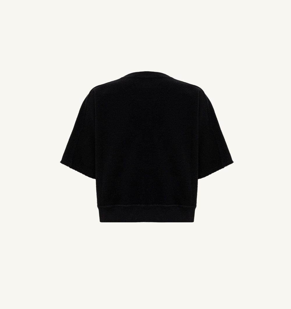 Black Autry Cropped Sweatshirt Cotton Jersey | WFGOXL426