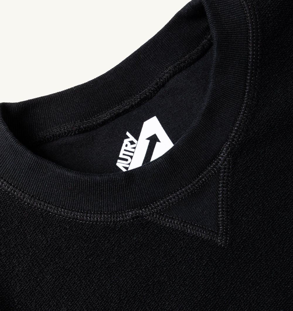 Black Autry Cropped Sweatshirt Cotton Jersey | WFGOXL426