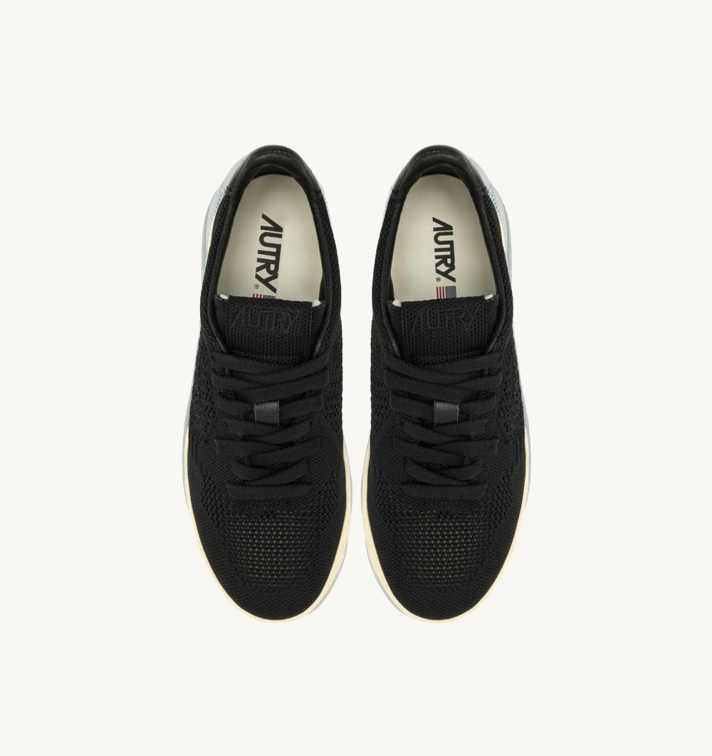 Black Autry Easeknit Medalist Low Sneakers Black | BJFXSZ316