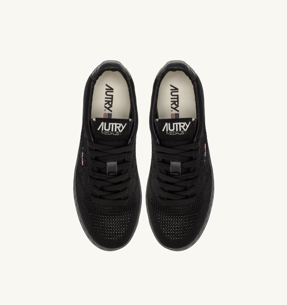 Black Autry Easeknit Medalist Low Sneakers Fabric | PFAMUK905