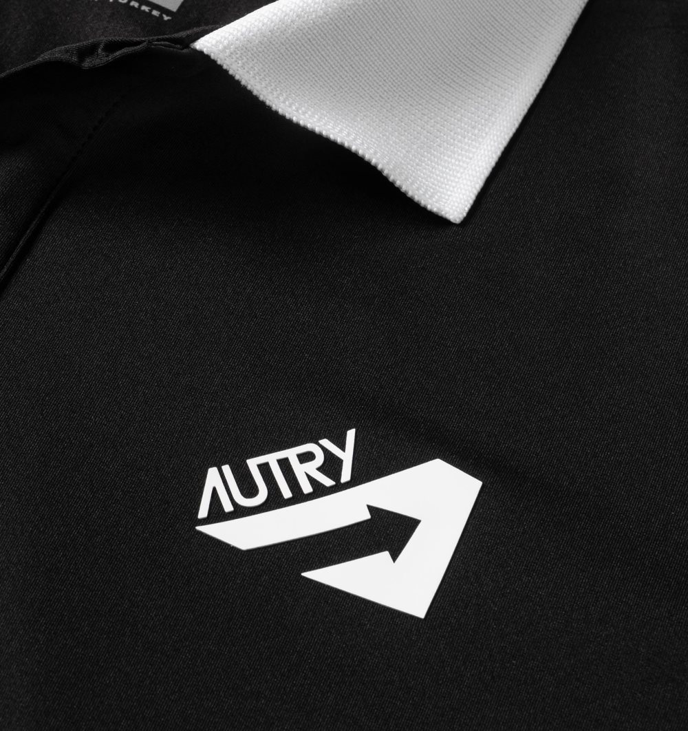 Black Autry Golf Polo Shirt Contrast Piping | JRWPVI148