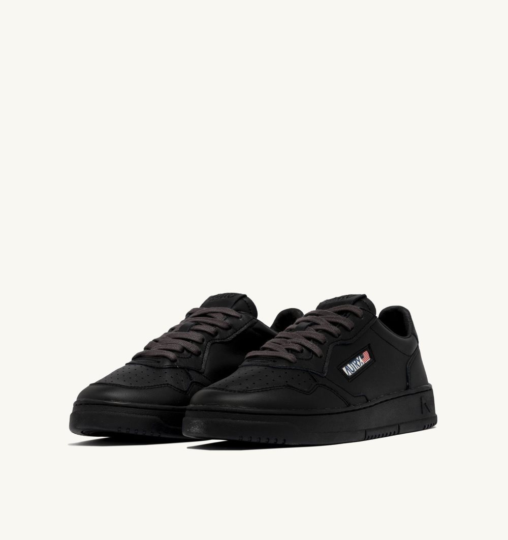 Black Autry Medalist Low Sneakers Matte Meteorite Leather | UFYRKD230