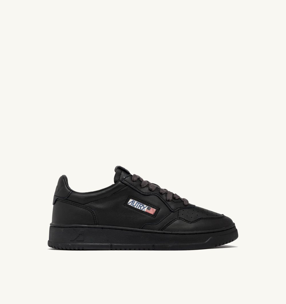 Black Autry Medalist Low Sneakers Matte Meteorite Leather | UFYRKD230