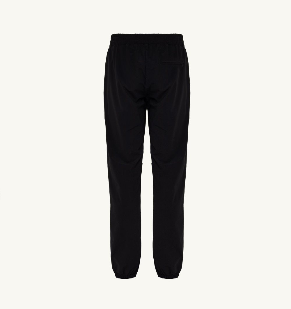 Black Autry Tennis Pants Contrast Piping | UHOPXG301