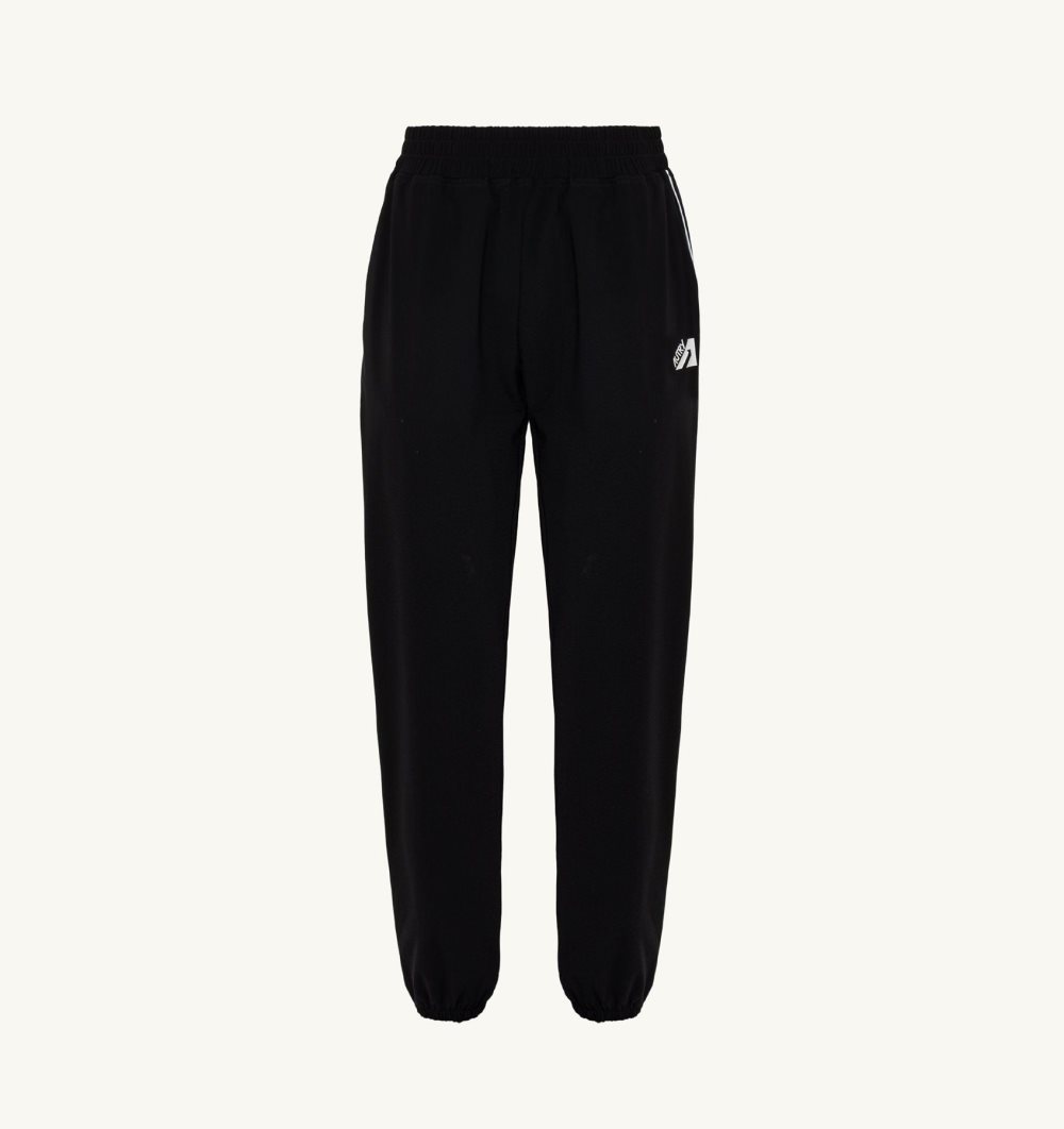 Black Autry Tennis Pants Contrast Piping | UHOPXG301