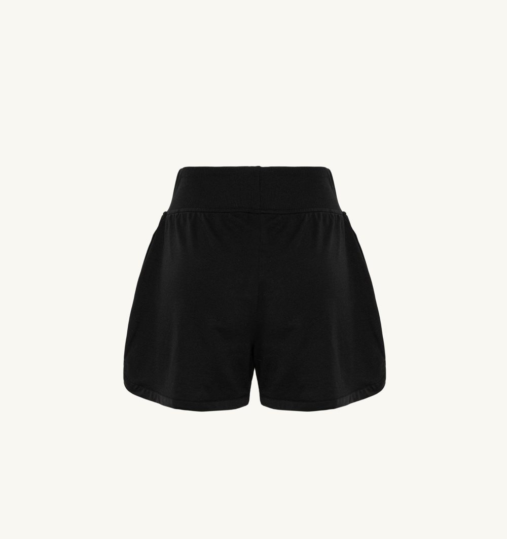 Black Autry Tennis Shorts Contrast Piping | FGJIPO918