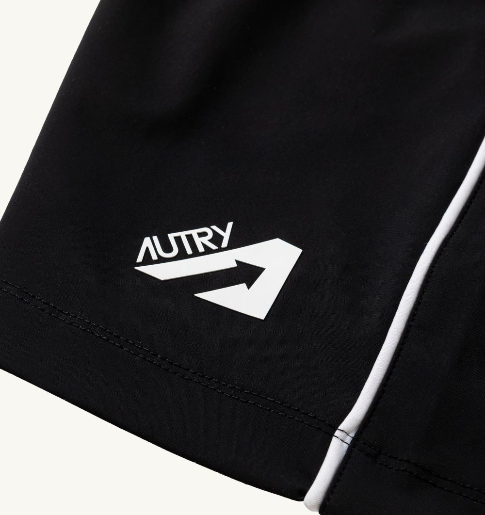 Black Autry Tennis Shorts Contrast Piping | RJLCEZ658