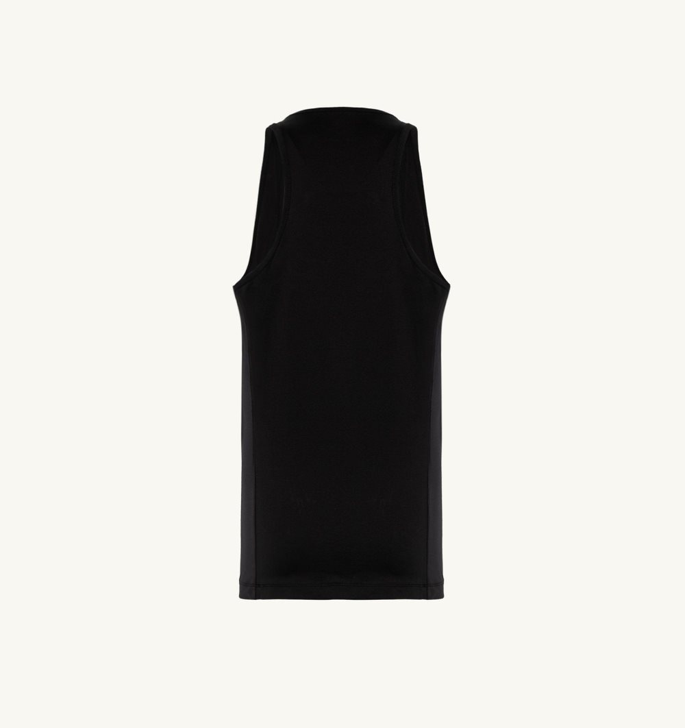 Black Autry Tennis Tank Top Side Stripes Contrast | XRIPDK982