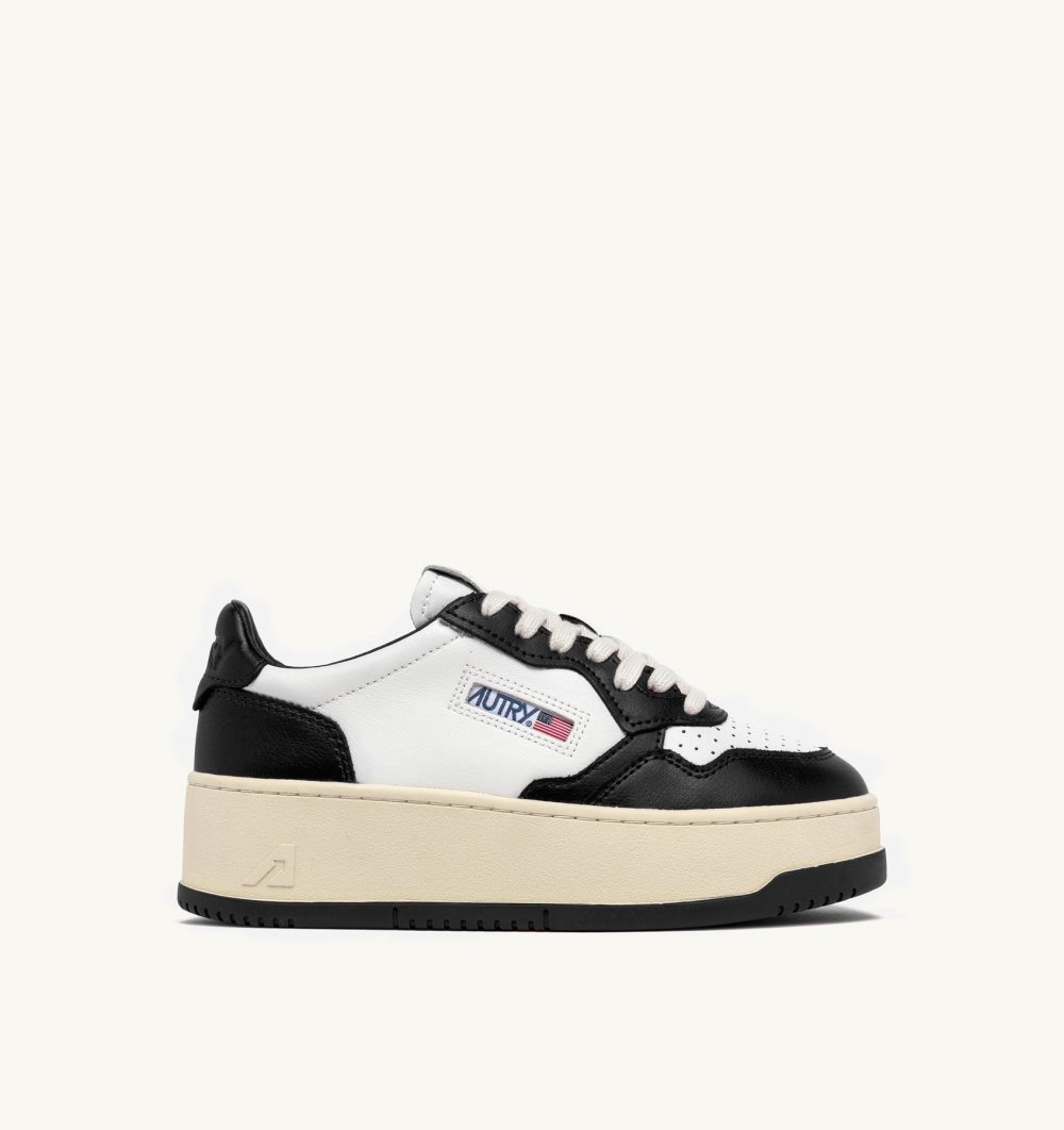 Black / White Autry Medalist Platform Sneakers Leather | NAXTOF742