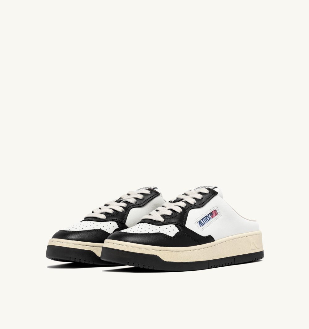 Black / White Autry Medalist Sabot Sneakers Leather | WLIEXY132